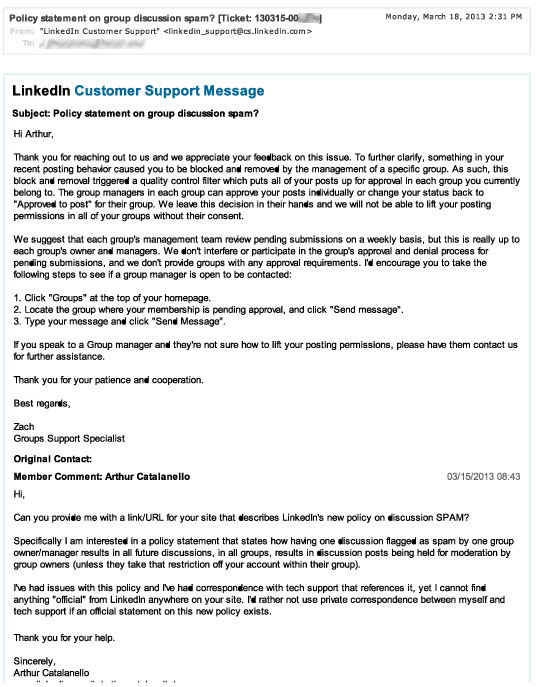 LinkedIn, SPAM, LinkedIn Spam Policy, LinkedIn Group Discussion, LinkedIn Policy